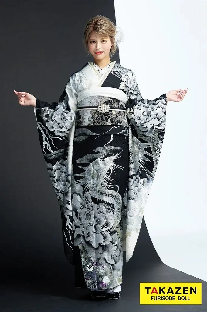 成人式　前撮り　梅田　キラキラ龍　TAKAZENオリジナル