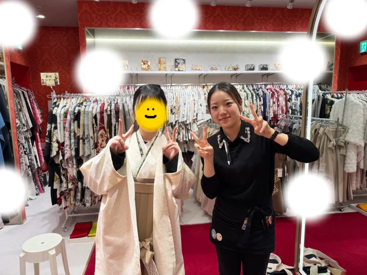 卒業式　前撮り　梅田　袴　くすみ