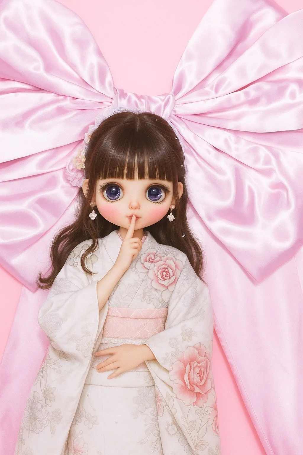成人式　振袖レンタル　TAKAZENオリジナル　AI加工　ブライス人形　かわいい　コスメカラー