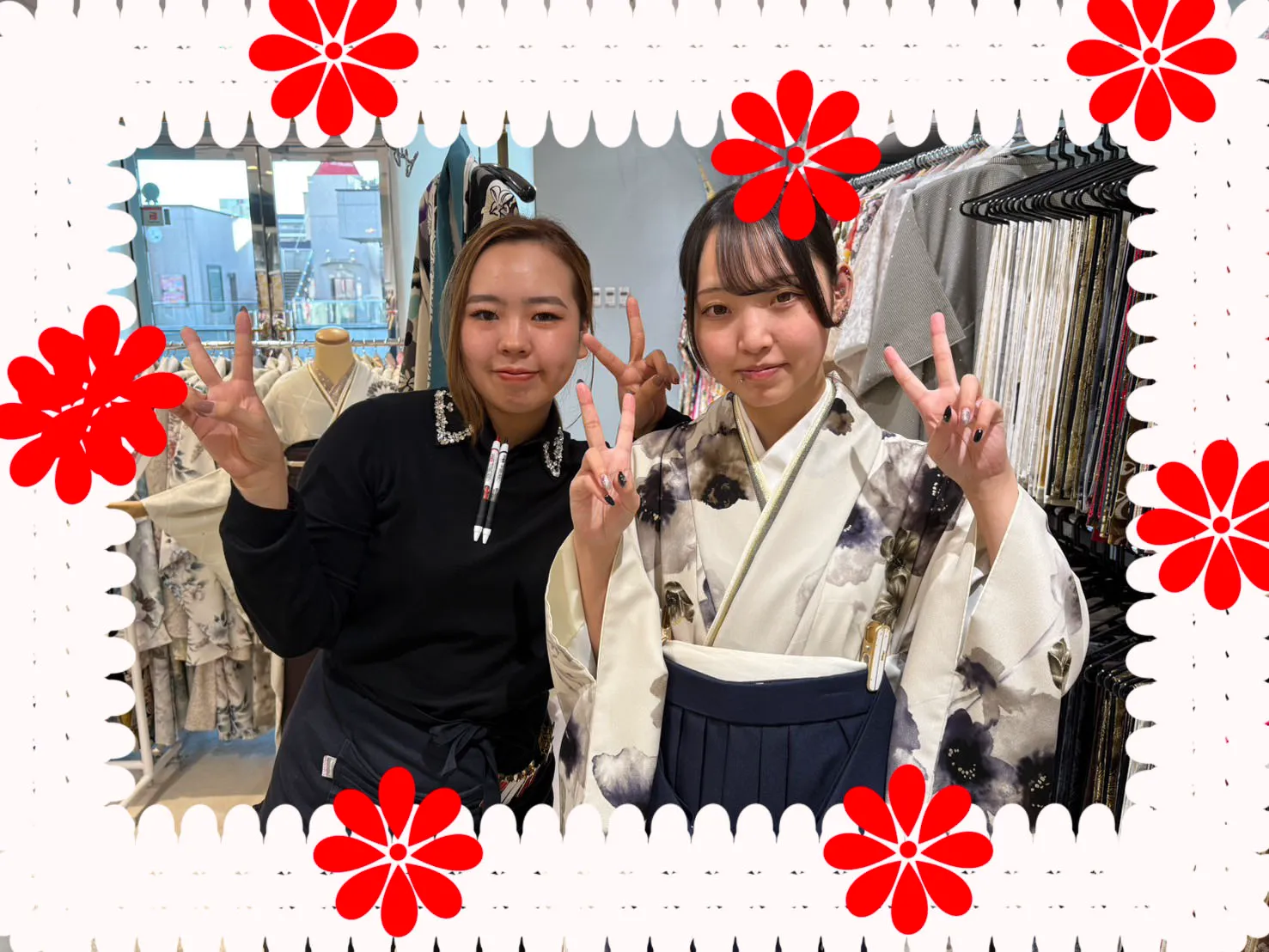 卒業式　袴レンタル　大阪　堺　くすみカラー