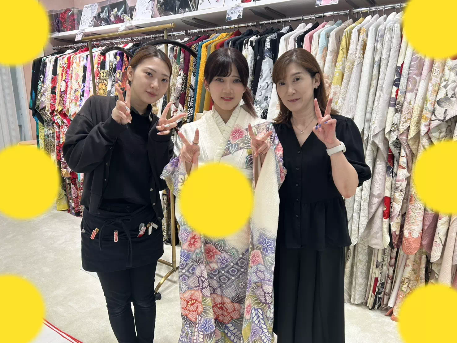 TAKAZEN神戸店　前撮り撮影会　イマドキ　カワイイ　コディネート　振袖　レンタル　袴　