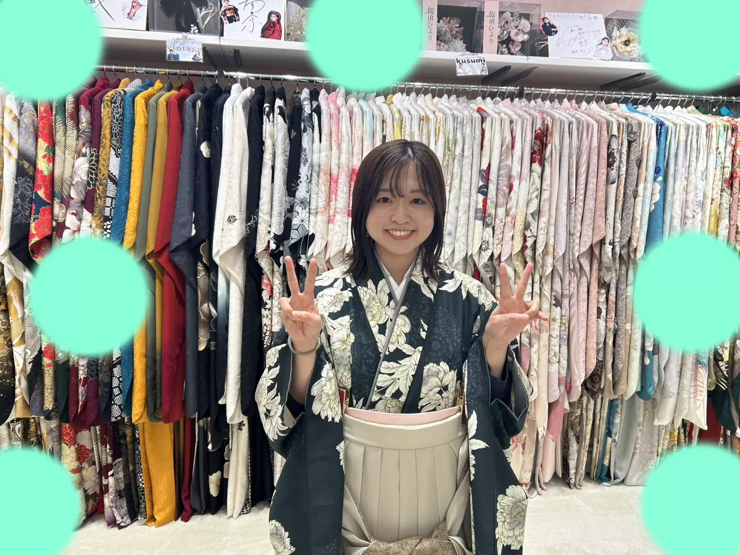 TAKAZEN神戸店　前撮り撮影会　イマドキ　カワイイ　コディネート　振袖　レンタル　袴　