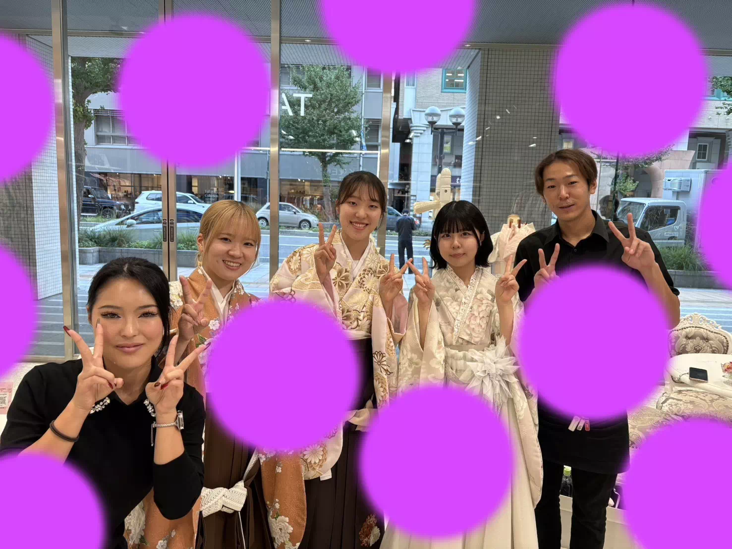 TAKAZEN神戸旧居留地店　卒業式　袴レンタル　イマドキ　カワイイ　ドレス袴　くすみ袴