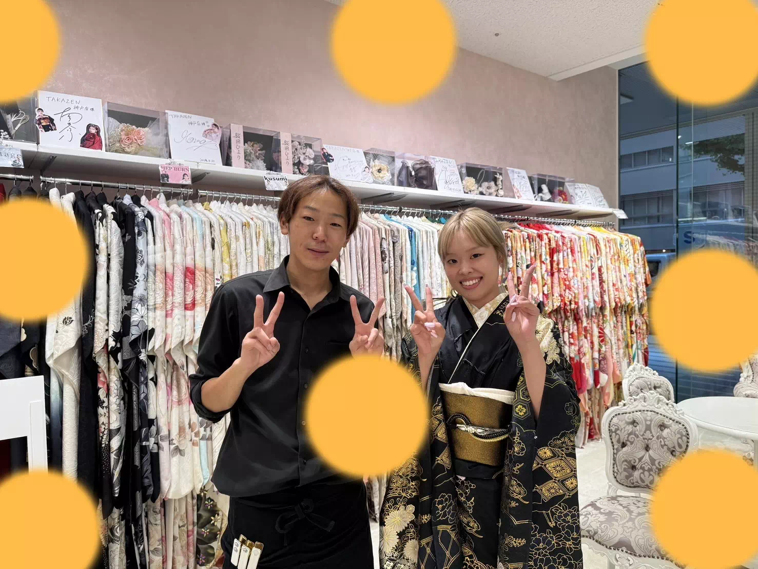 TAKAZEN神戸店　前撮り撮影会　イマドキ　カワイイ　コディネート　振袖　レンタル　袴　