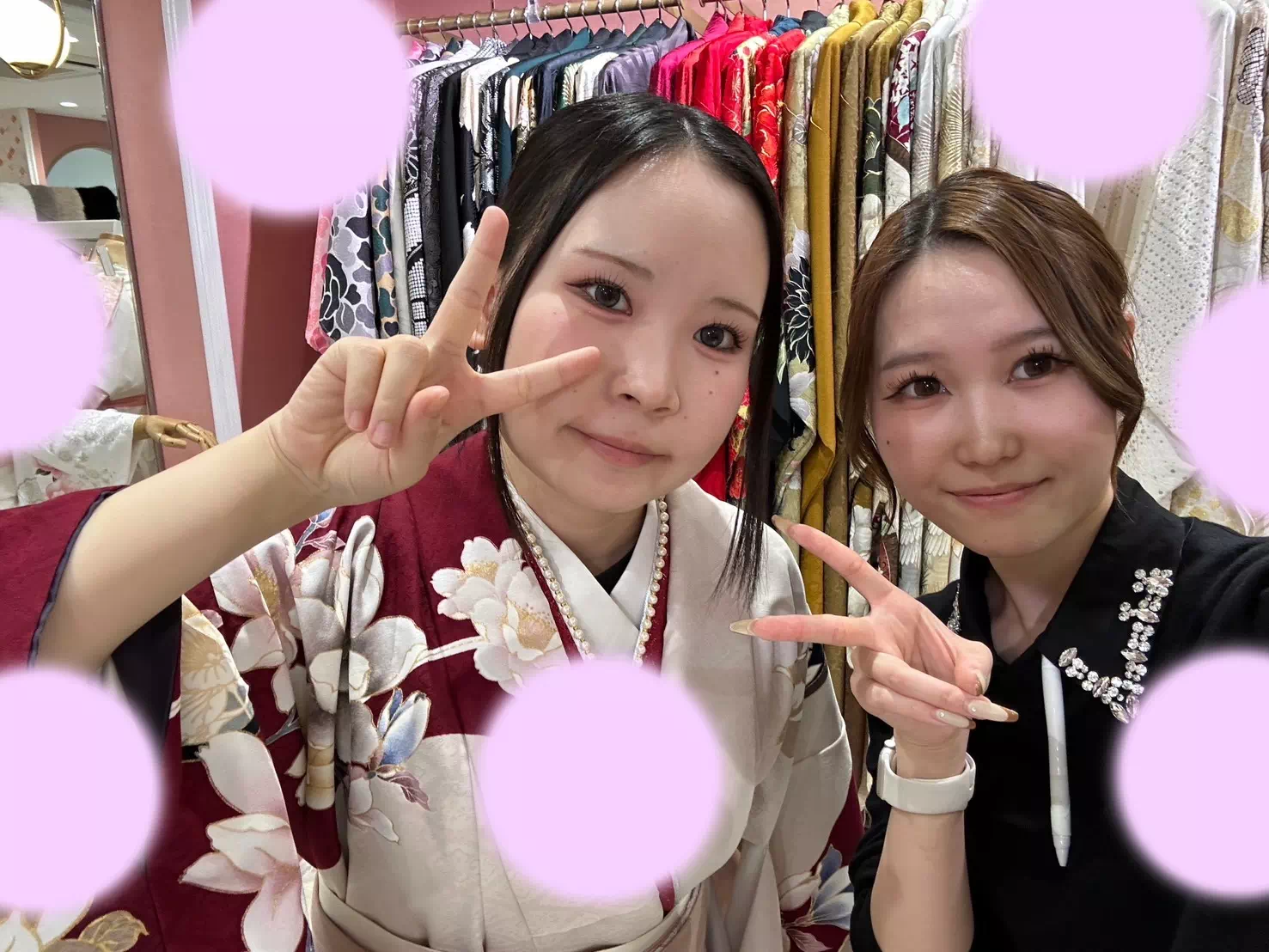 TAKAZEN姫路店　加古川市　高砂市　人気振袖　振袖レンタル　姫路市　袴レンタル　卒業式　イマドキ　赤ピンク　古典　くすみピンク
