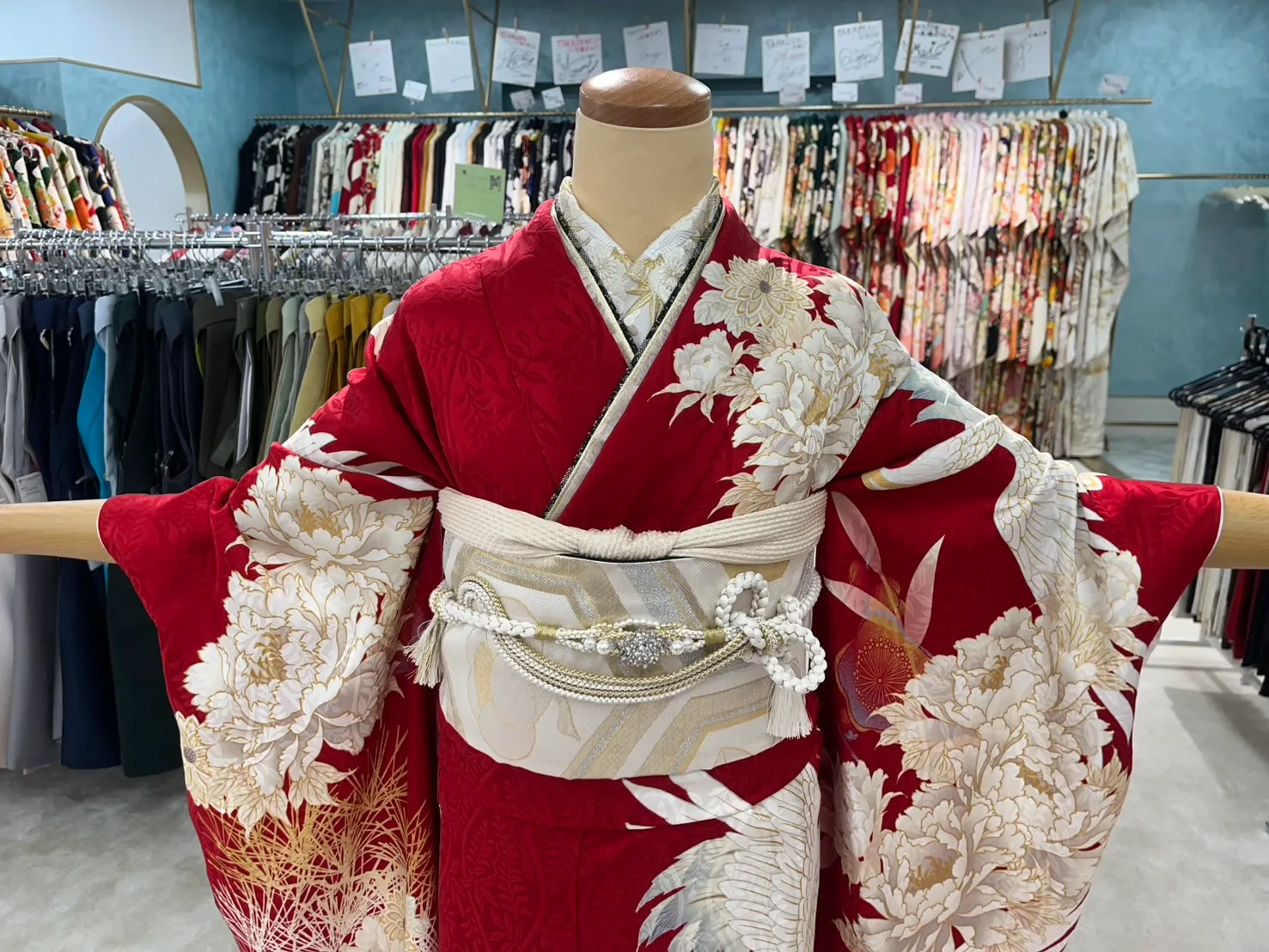TAKAZEN　タカゼン　振袖　レンタル　赤　古典