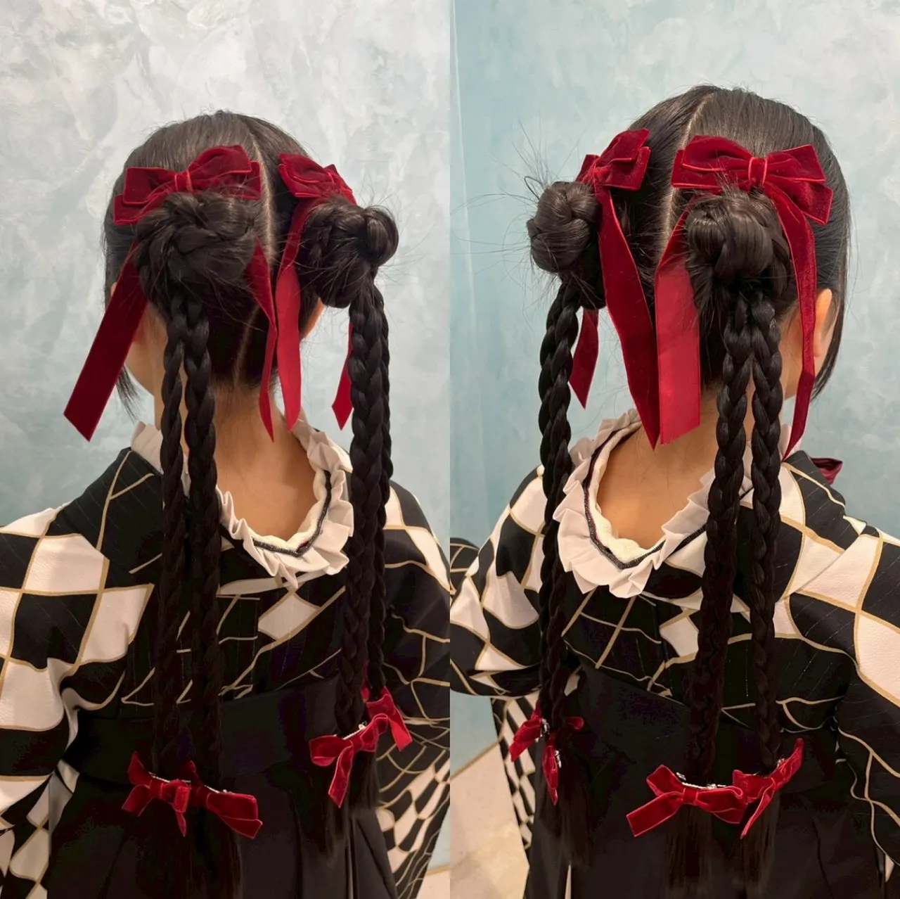 前撮り　振袖　撮影会　TAKAZEN心斎橋店前撮り撮影会レトロキラキラヘアアレンジ可愛い