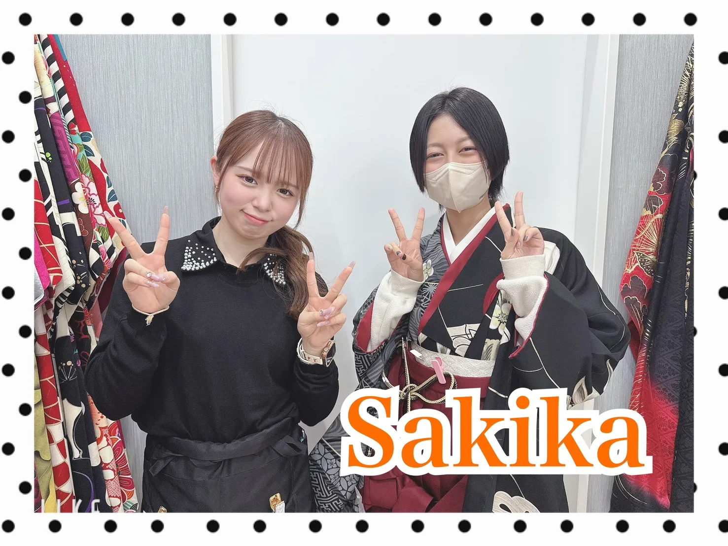 TAKAZEN橿原 奈良 橿原 成人式 振袖 振袖レンタル 前撮り 卒業式 袴レンタル JAPAN STYLE×中村里砂ブランド袴 黒 肩身替り/梅丸紋 かっこいい きれいめ 渋い シック 大人っぽい【通販可】R26034