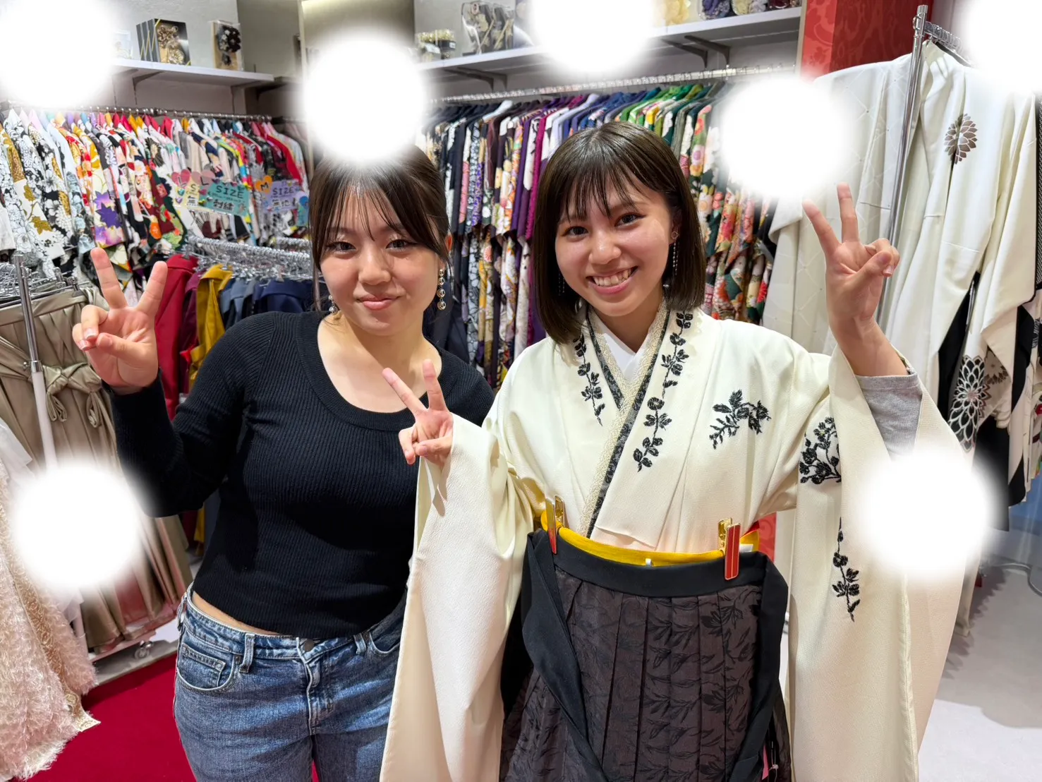 成人式　卒業式　TAKAZEN 袴レンタル 白　ヴィンテージ