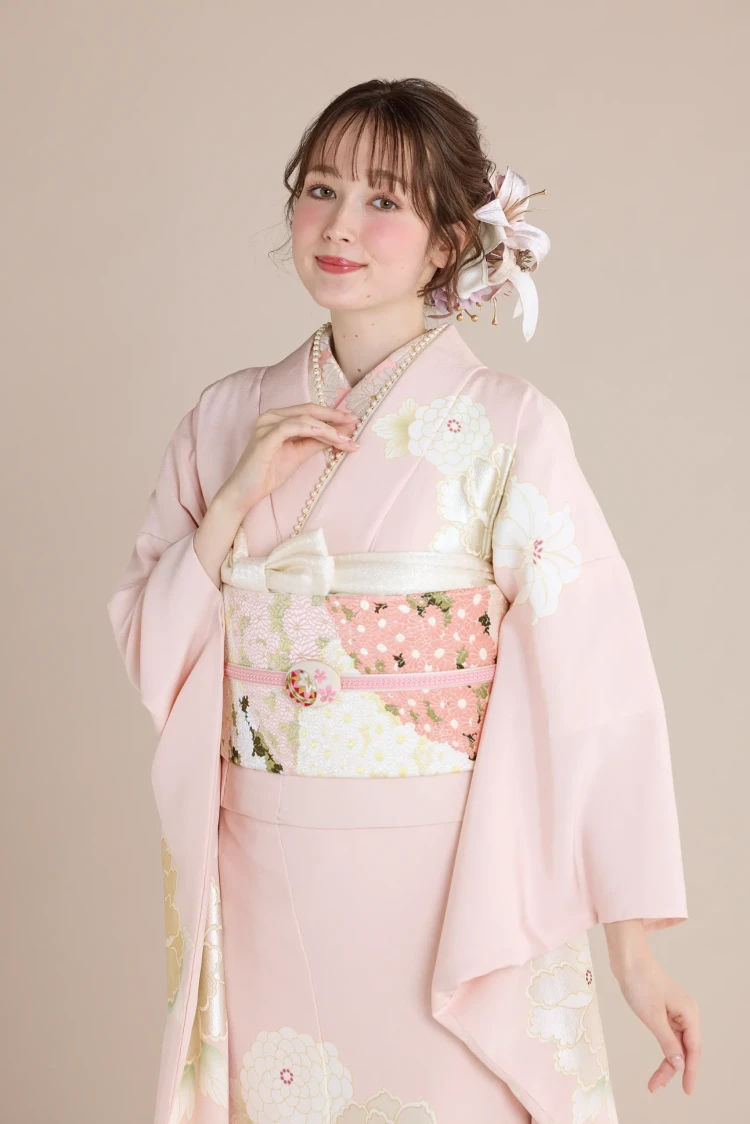 成人式振袖レンタル　正統派古典　はんなり　上品　ピンク
