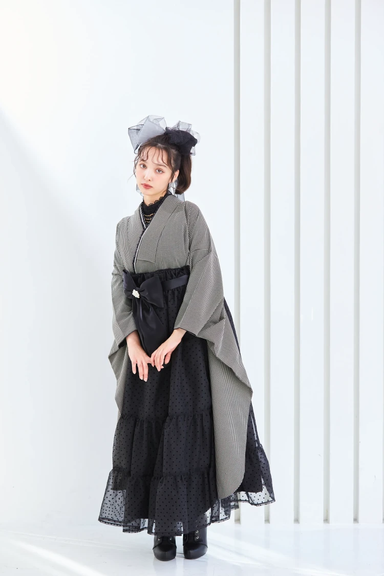 卒業式袴 レンタル ヴィンテージスタイル袴 モノトーン