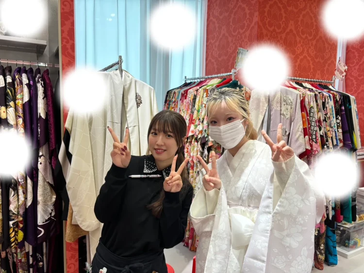 卒業式　梅田　袴　レンタル　ドレス袴　白　フリル