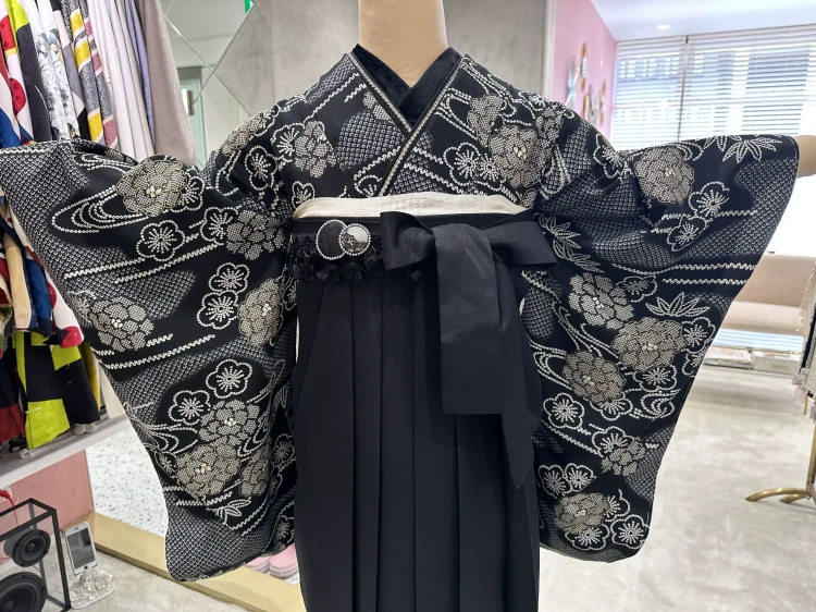 姫路店　TAKAZEN姫路店　姫路市　卒業式　古典柄　鹿の子柄　モノクロコーデ