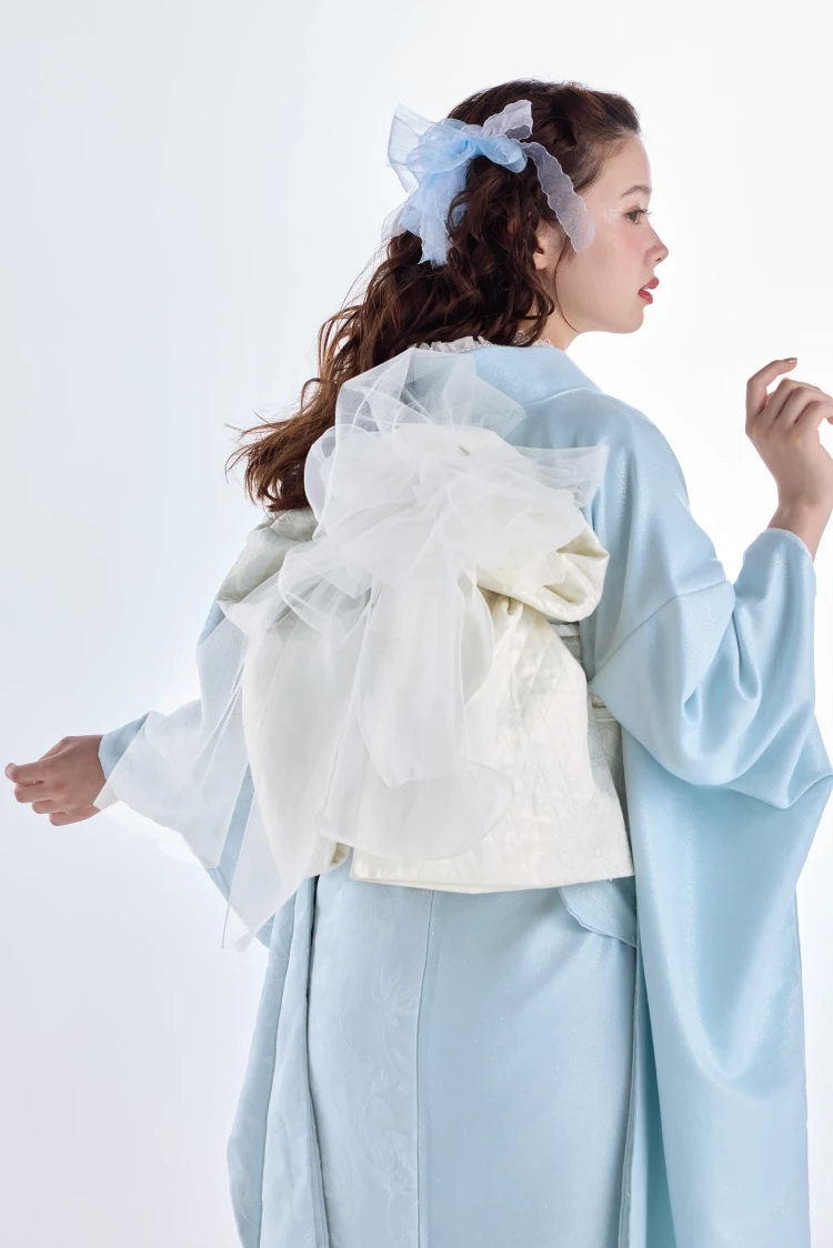 成人式振袖レンタル　ヴィンテージスタイル　きれいめ　フロッキー生地