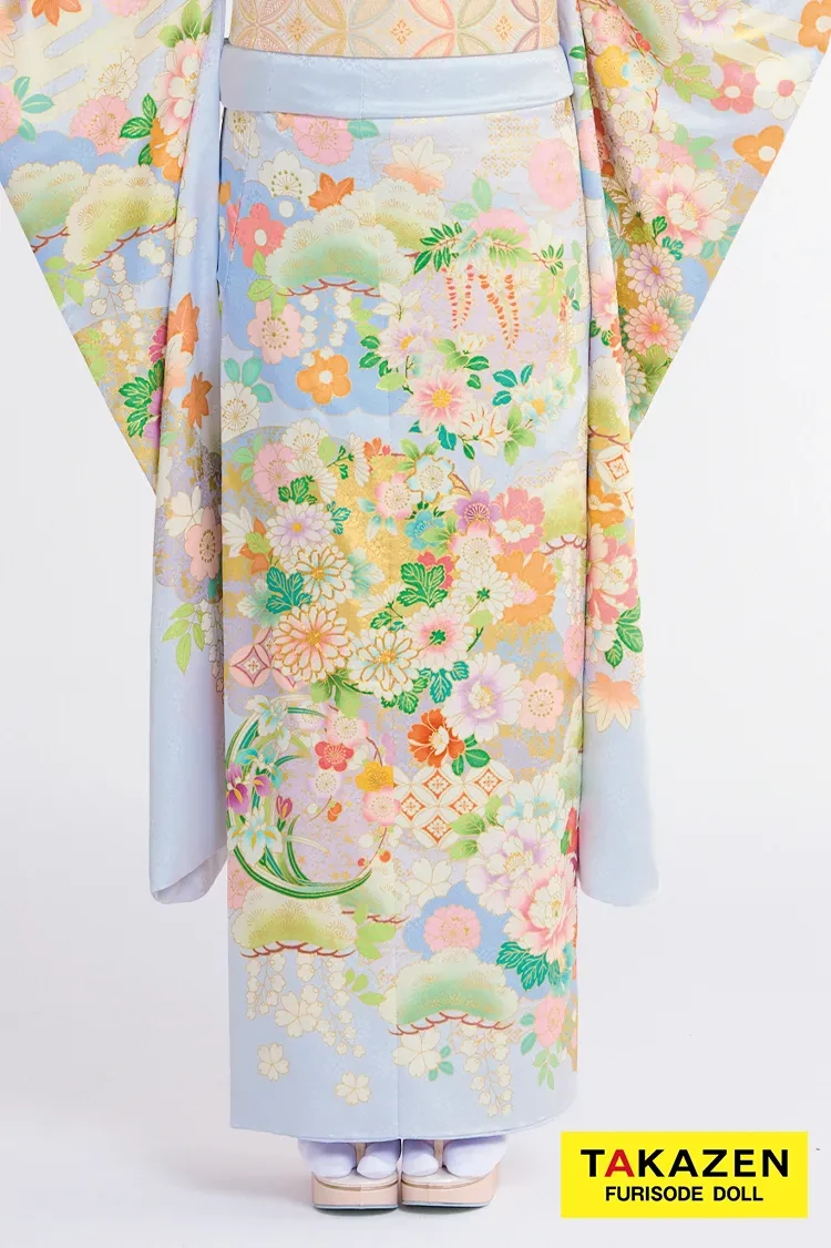 TAKAZENのレンタル振袖 最新作高級古典 赤/赤地 御所車/雲取 吉澤織物 吉祥の晴れ着田中優子の世界 かわいい はんなり 綺麗 上品 佐藤不二子【通販可】27042