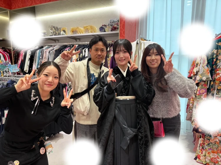 成人式　卒業式　TAKAZEN 袴レンタル　黒　レース　可愛い　大阪　人気