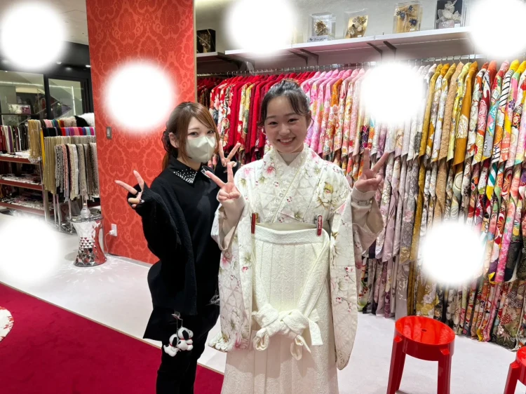 成人式　前撮り　梅田　くすみ　白　ピンク