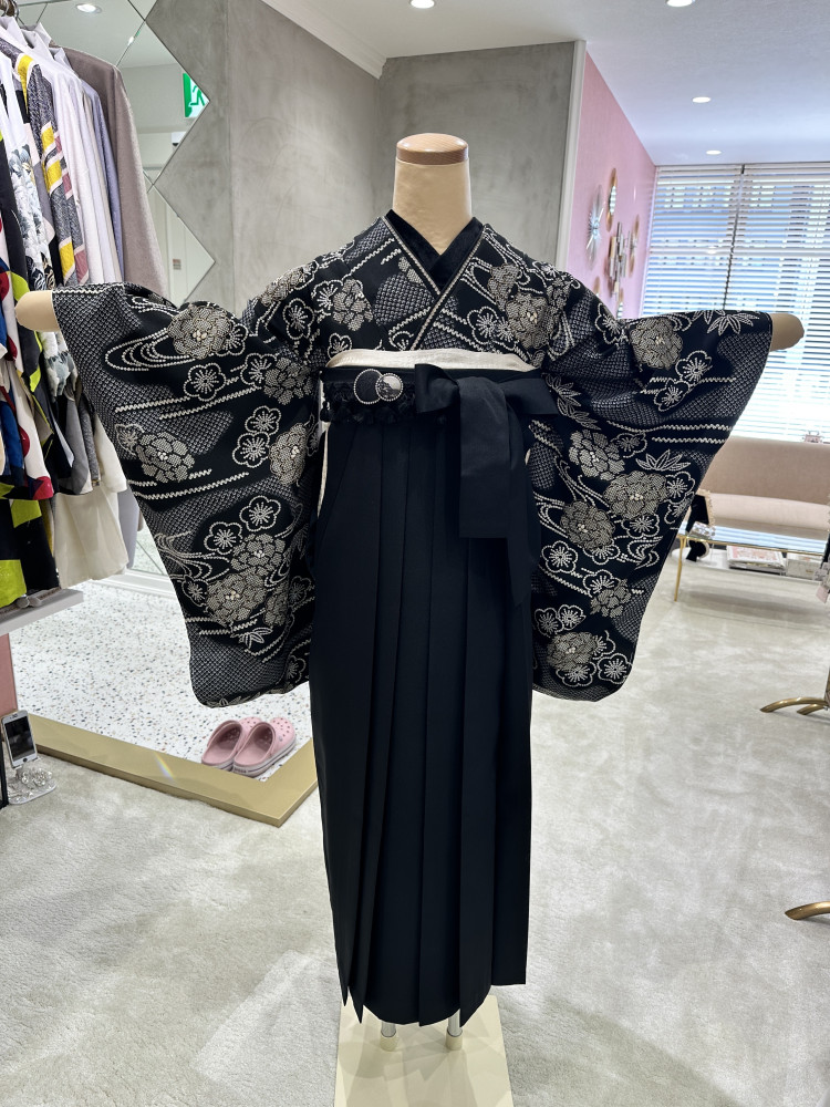 姫路店　TAKAZEN姫路店　姫路市　卒業式　古典柄　鹿の子柄　モノクロコーデ