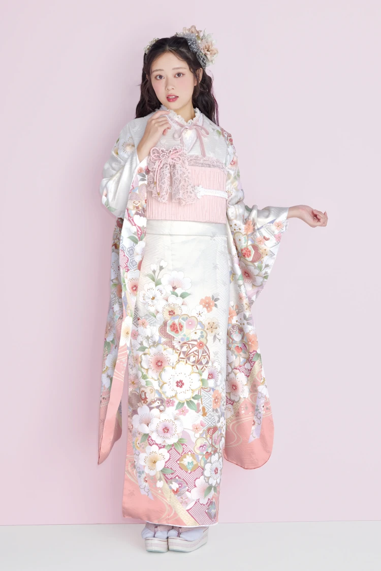 成人式振袖レンタル　くすみカラー　かわいい　淡い色