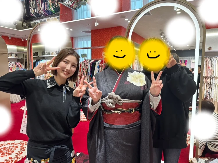 成人式　前撮り　梅田　古典　黒