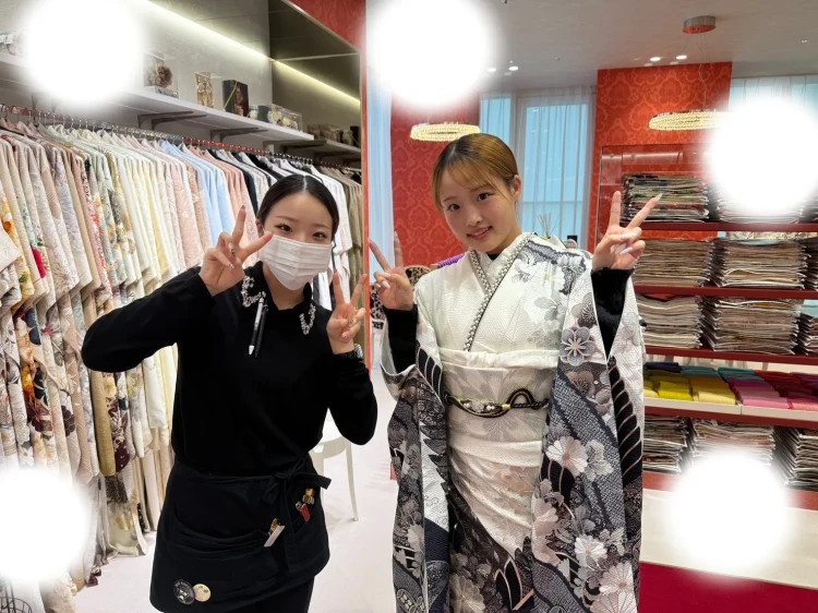 成人式　前撮り　梅田　袴　くすみカラー　かわいい　イマドキ　淡色　古典　タカゼン　撮影　緑色