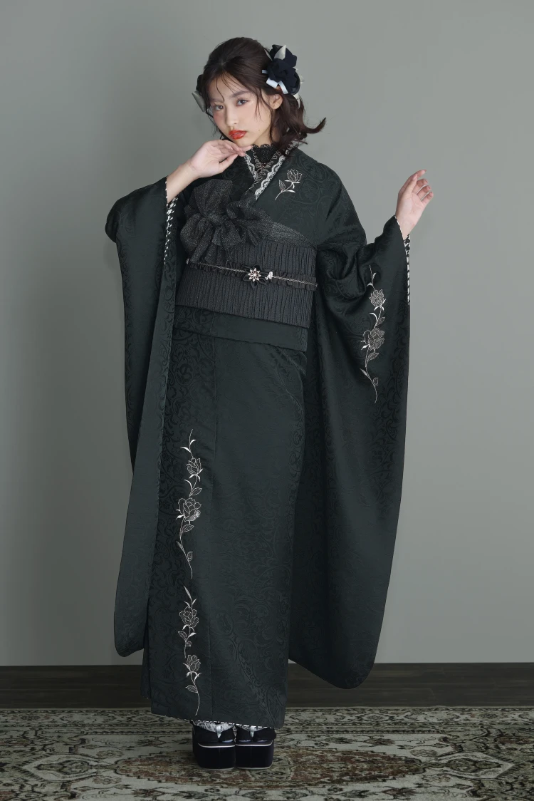 成人式振袖レンタル　ヴィンテージスタイル　きれいめ　シンプル　