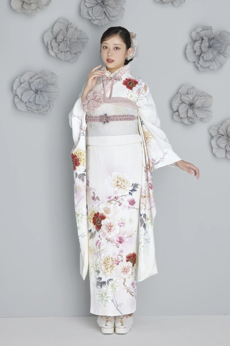 成人式振袖レンタル　くすみカラー　かわいい　淡い色