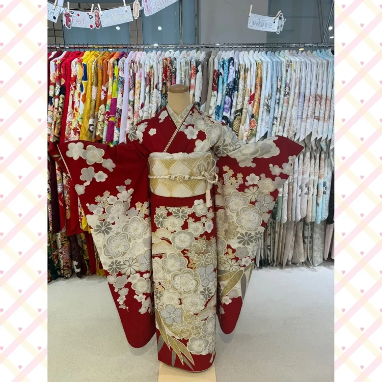 成人式　振袖レンタル　大阪　堺　プレミアム古典　赤　金