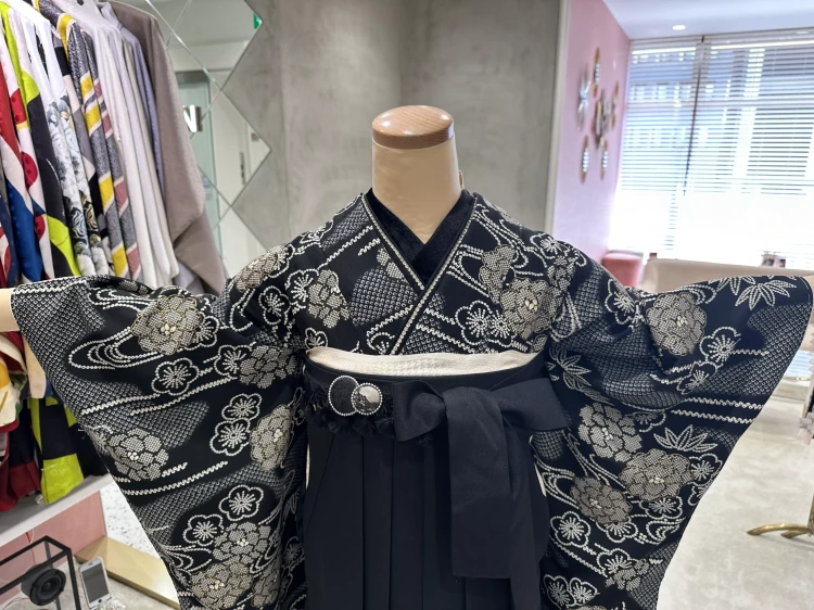 姫路店　TAKAZEN姫路店　姫路市　卒業式　古典柄　鹿の子柄　モノクロコーデ