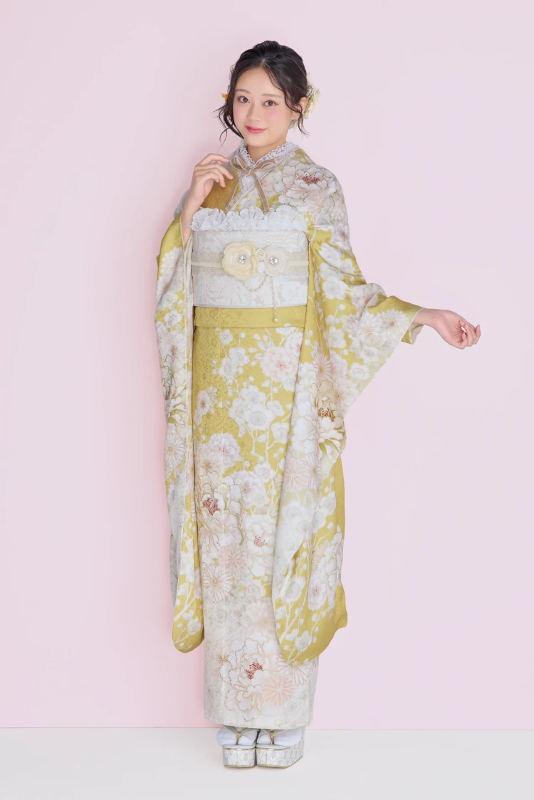 成人式振袖レンタル　くすみカラー　かわいい　淡い色