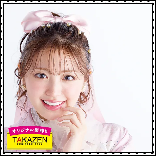 女性らしいゆるふわポニーテール×新作リボン髪飾り♡ピンク【通販可】