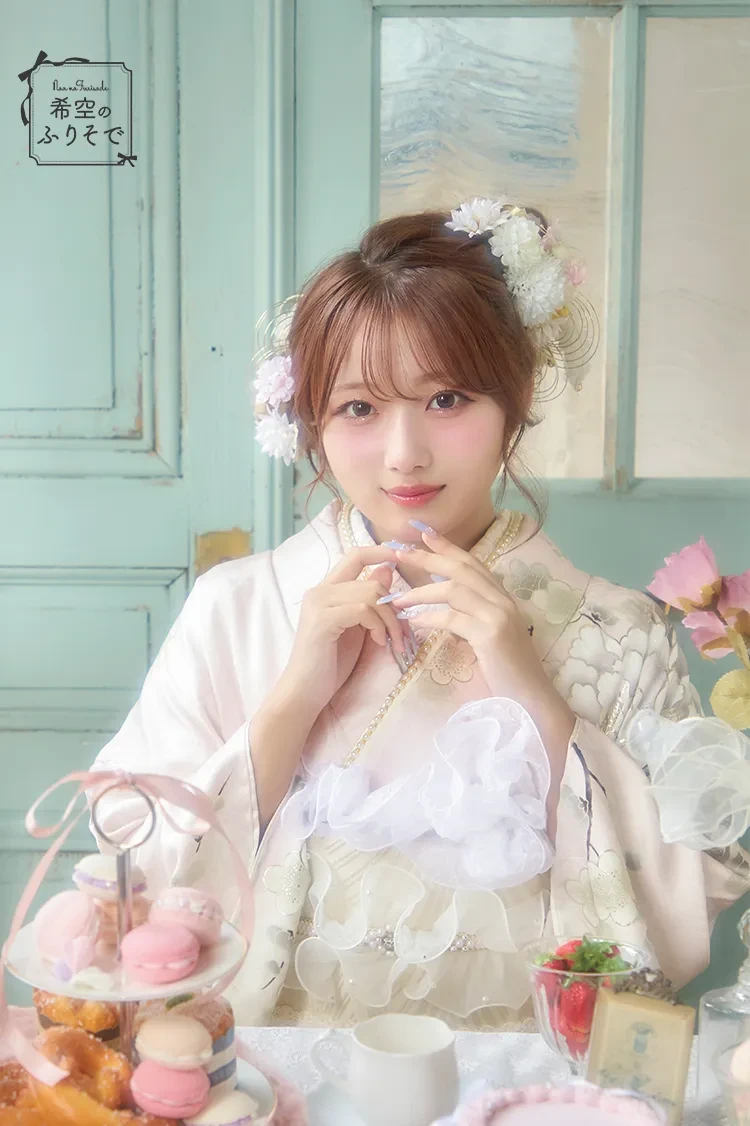 TAKAZENのレンタル振袖 希空のふりそで くすみピンク 古典柄 くすみカラー古典 かわいい ガーリー 淡い色【通販可】K1280