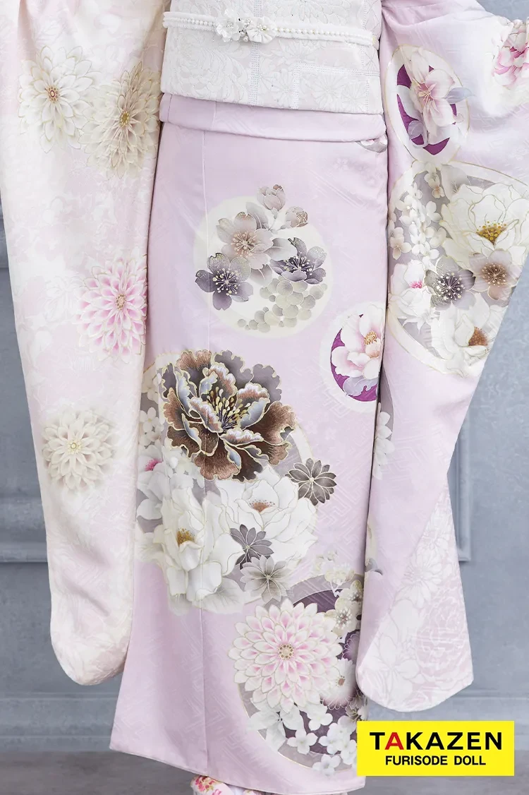 TAKAZENのレンタル振袖 安い！玉城ティナ×紅一点ブランド振袖　くすみピンク　おしゃれ　かわいい　古典柄　いまどき【通販可】K292