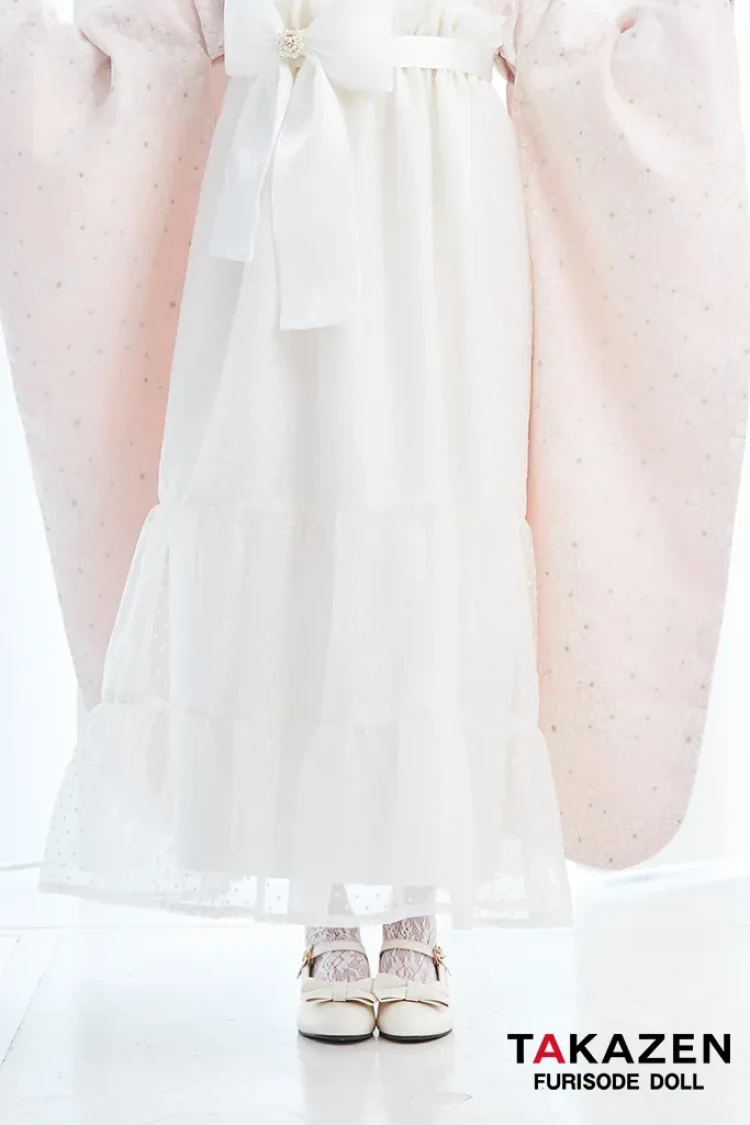 TAKAZENのレンタル袴 キュート＆ガーリー袴　ピンク　リボン付き　一番かわいい　ラブリー　リボン付きドレス袴　レースインナーコーデ　白宮みずほ【通販可】LH8