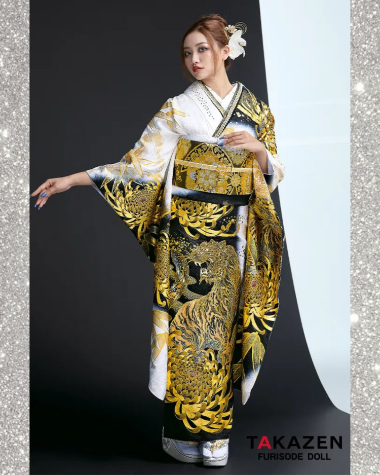 TAKAZEN神戸旧居留地店　成人式　振袖レンタル　カッコイイ　渋い　虎柄　