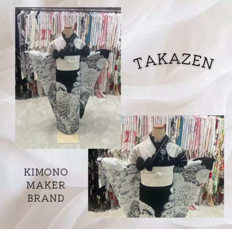 TAKAZEN神戸旧居留地店 カワイイ イマドキ 成人式振袖 紺色振袖 キラキラ振袖