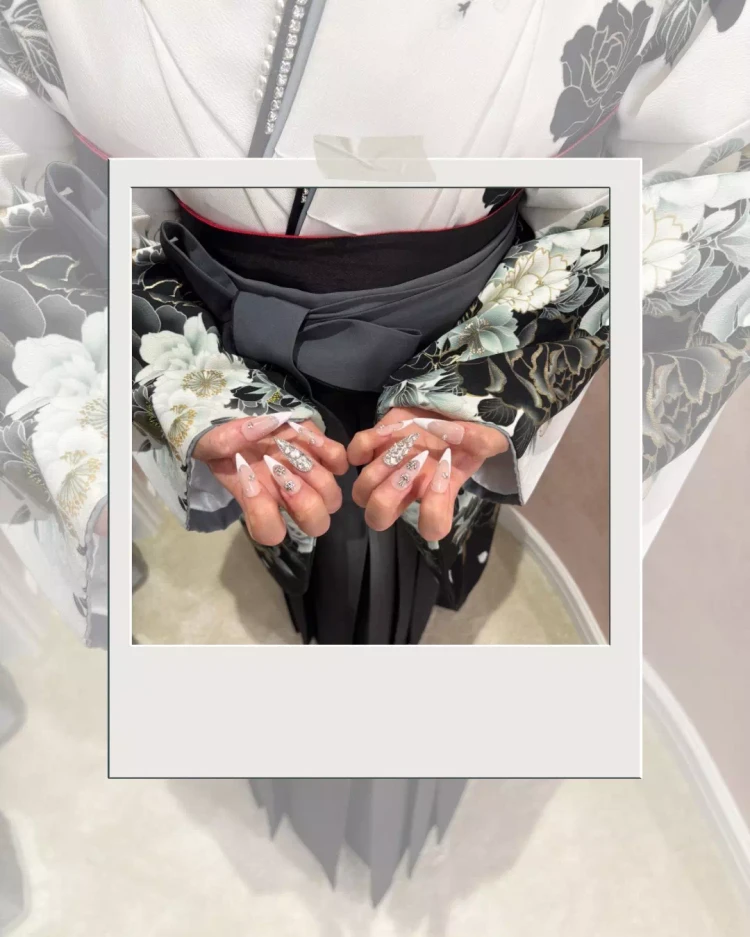 TAKAZEN神戸旧居留地店　成人式　振袖レンタル　成人式ネイル　カワイイ　イマドキ　ゴテゴテネイル　