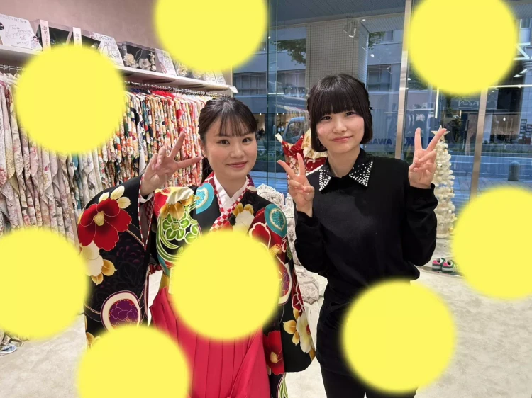 TAKAZEN神戸店　前撮り撮影会　イマドキ　カワイイ　コディネート　振袖　レンタル　袴　　派手　ピンク