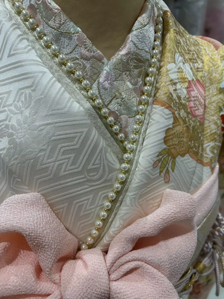 TAKAZEN姫路店　姫路市　成人式　卒業式　袴　振袖　イマドキ振袖　ピンク　パール　リボン　ピンク振袖