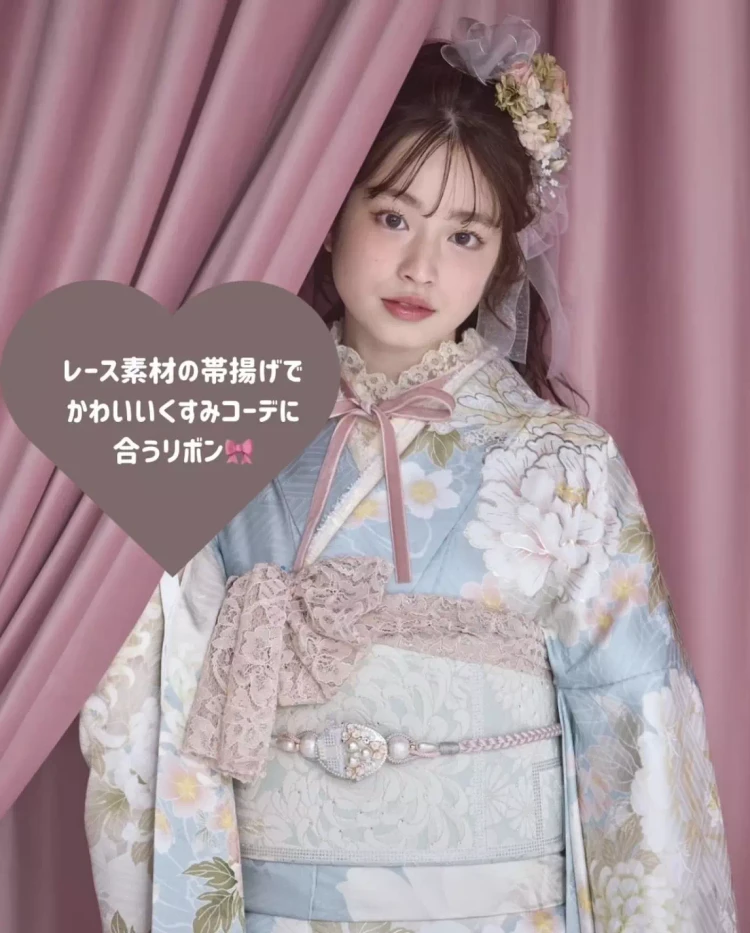 TAKAZEN姫路店　姫路市　成人式　卒業式　袴　振袖　イマドキ振袖　振袖アレンジ　帯揚リボン　帯揚アレンジ　葛西杏也菜　　　　　　　　　　　　　　　　ジ　帯揚アレンジ　帯揚リボン 