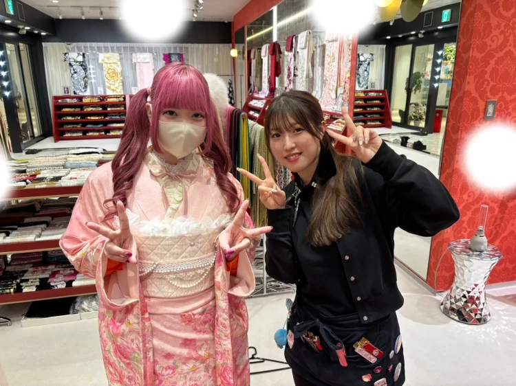 成人式　前撮り　梅田成人　リズリサ　ピンク　かわいい　いまどき