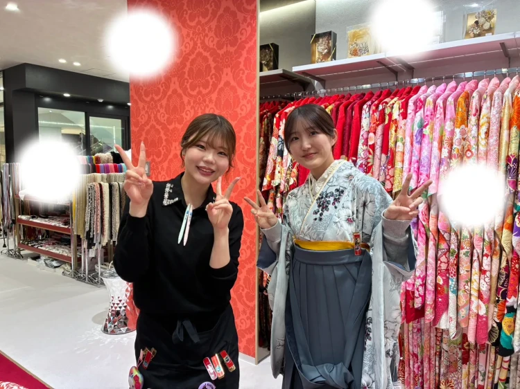 卒業式　袴　レンタル　水色　いまどき　可愛い