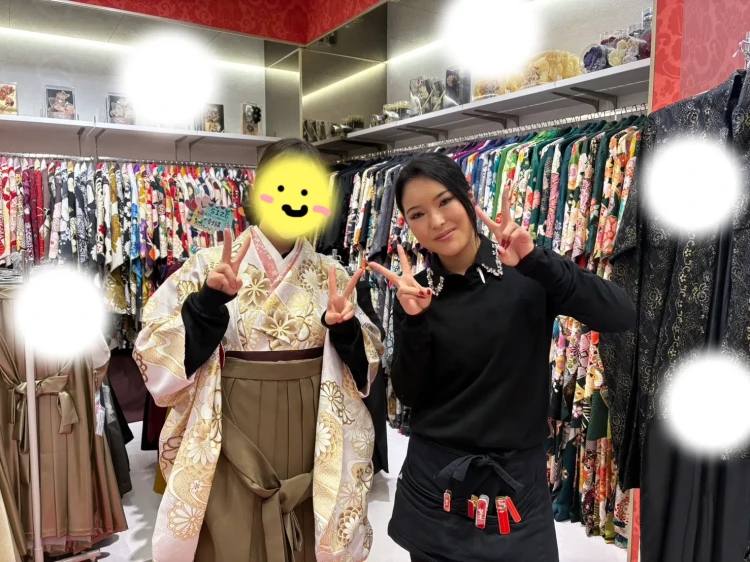 卒業式　袴　梅田　レンタル　くすみカラー　可愛い