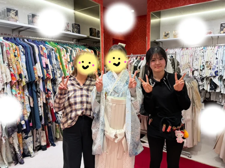 卒業式　袴　レンタル　水色　かわいい　いまどき