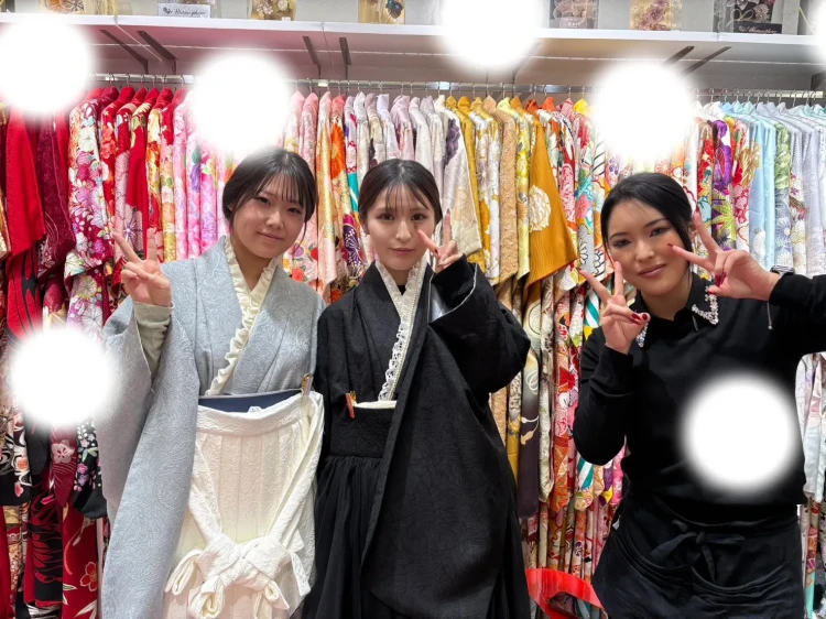 成人式　卒業式　TAKAZEN 袴レンタル　ドレス袴　黒　くすみ