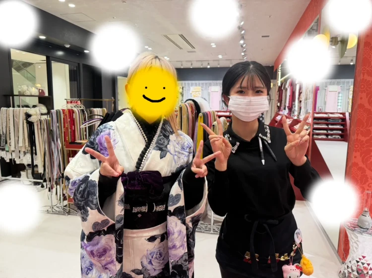 成人式　前撮り　梅田　ヘップバーン　紫