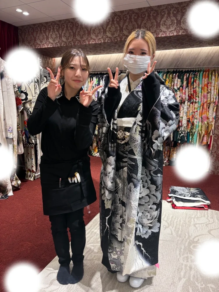 成人式　振袖レンタル　ジャパンモード　薔薇　レンタル　かっこいい　黒