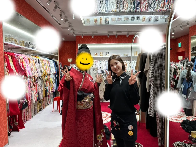 成人式　前撮り　梅田　古典　赤