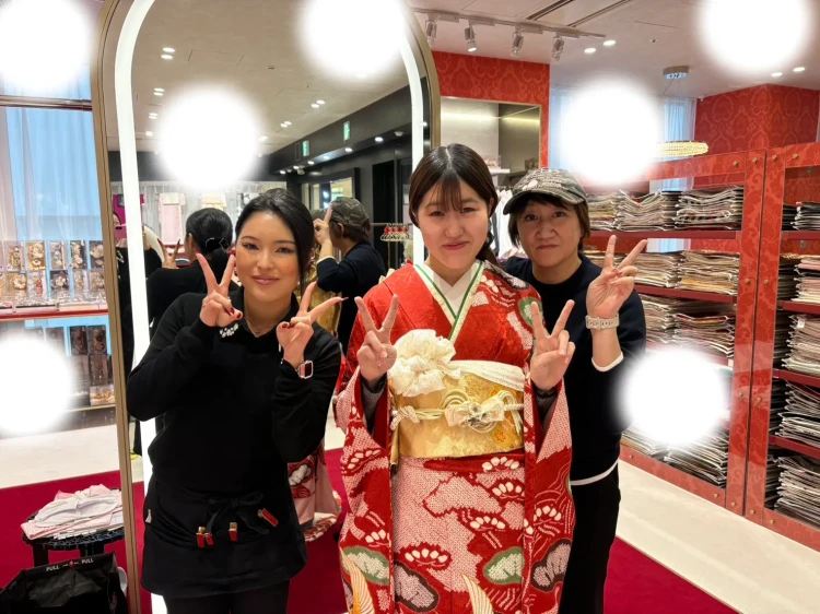 成人式　前撮り　梅田　持込　赤　古典