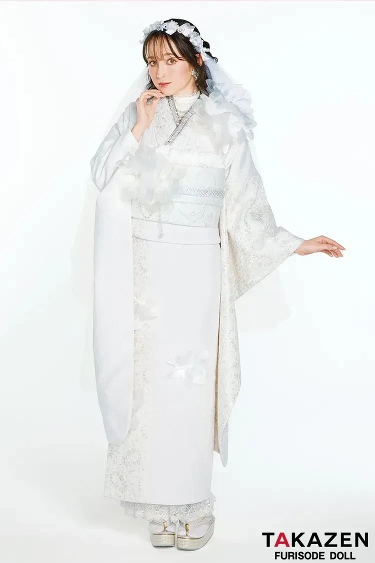 振袖　成人式　かわいい　ふわふわ　シュシュ　キラキラ　派手　モノトーン